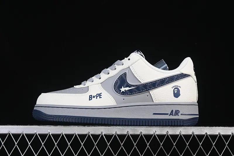 All categories Nk Air Force 1 Air Force series Nk Air Force 1 Low Air Force low top Nike Air Force 1'07 Low BaPe co-branded beige gray blue Air Force 1 low top casual sneakers SM6668-111